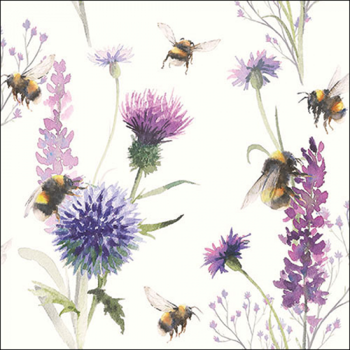 Serviette Bumblebees in the Meadow